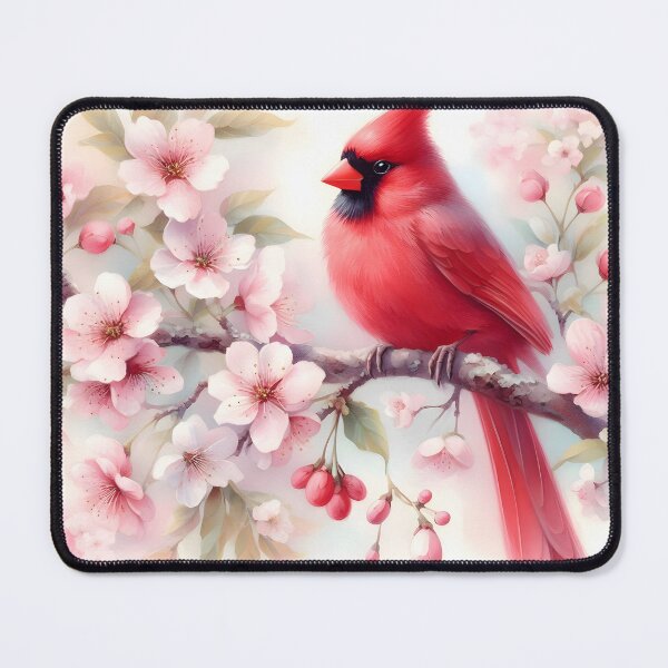 Item preview, Vibrant Cardinal Bird with Cherry Blossoms designed and sold by PandaTShirtShop.