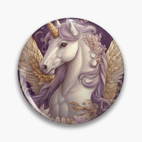Artikelvorschau, Majestätisches Einhorn im Blumenkreis entworfen und verkauft von BlissxPals.