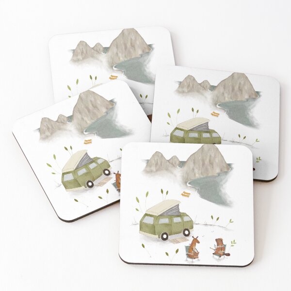 Item preview, Coastal Campers: Mountain Escape Illustration designed and sold by UrchinBayArt.