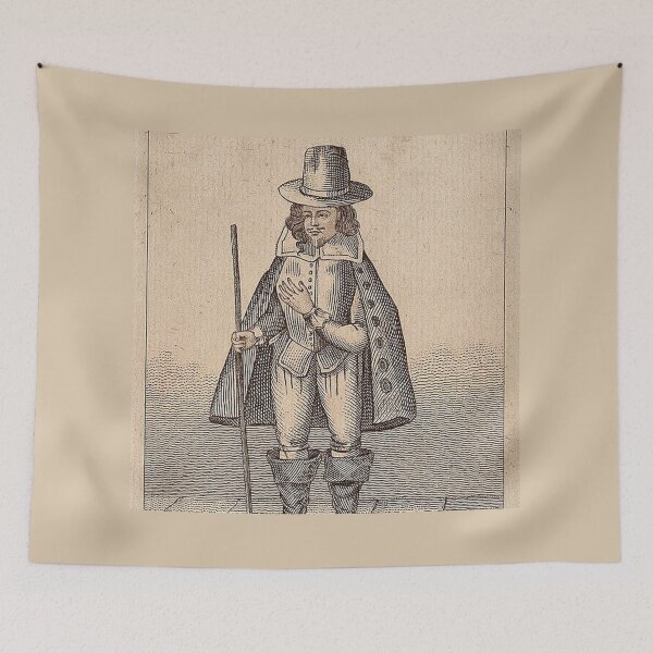 Item preview, vintage witch trials Matthew Hopkins Witch Finder General etching art designed and sold by Vintage Designs +.