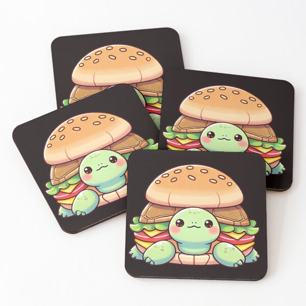 Item preview, Cute Turtle Burger – Adorable Illustration of a Relaxed Turtle with a Hamburger Shell designed and sold by GrafiShop.