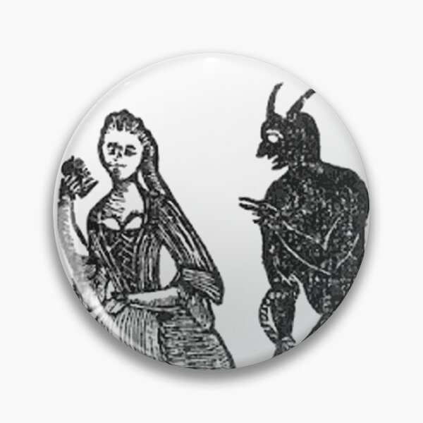 Item preview, Vintage Witch Trials etching a witch is tempted by the devil designed and sold by Vintage Designs +.