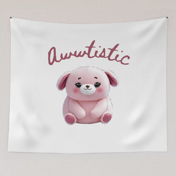 Item preview, Awwtistic - Cute Plush Bunny-Bear - Neurodivergent Pride designed and sold by Dopamine Daydream.