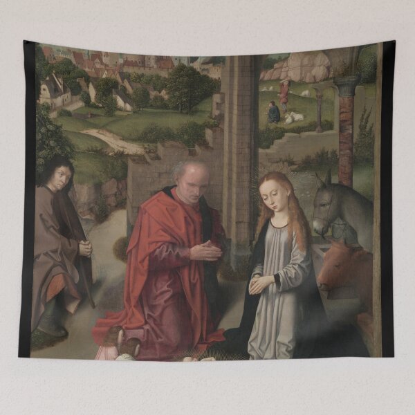 Item preview, The Nativity, c. 1485–90. Gerard David (Netherlandish, 145060–1523). Oil on wood panel designed and sold by Vintage Designs +.
