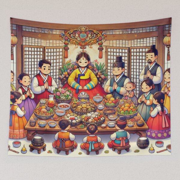 Item preview, Honoring Ancestors in Seollal designed and sold by BobArtGallery.