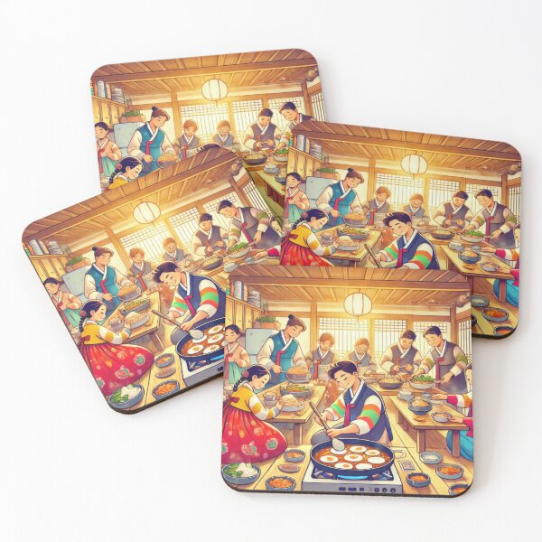 Item preview, Cooking Together for Seollal designed and sold by BobArtGallery.