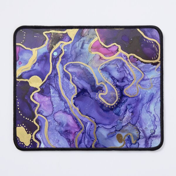 Item preview, Purple gold ink abstract painting designed and sold by MindfulArtSandy.