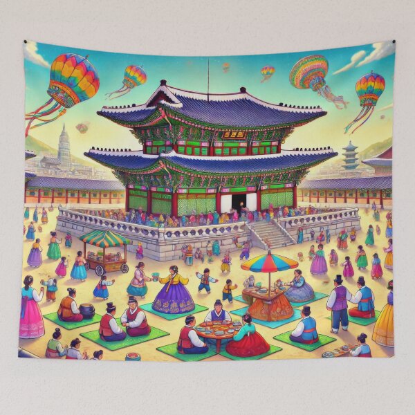 Item preview, Seollal Splendor at Gyeongbokgung Palace designed and sold by BobArtGallery.