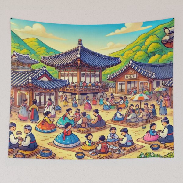 Item preview, Seollal Harmony at Korean Folk Village designed and sold by BobArtGallery.