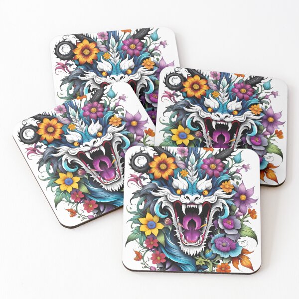Item preview, Gothic Colorful Floral Dragon designed and sold by Pepelatc.
