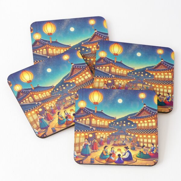 Item preview, Seollal Night at Bukchon Hanok Village designed and sold by BobArtGallery.