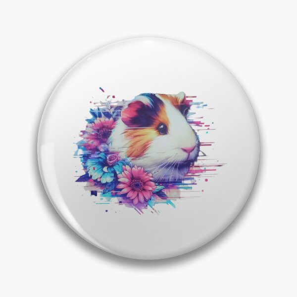 Artikelvorschau, Ein Meerschweinchen mit verschiedenen Blättern und bunten Blumen entworfen und verkauft von Marcoshop10.
