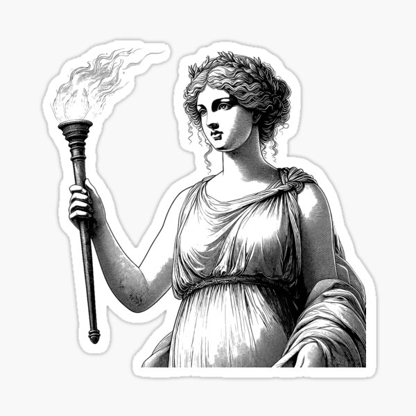 Guardian of the Hearth A Stunning Portrait of Hestia Sticker