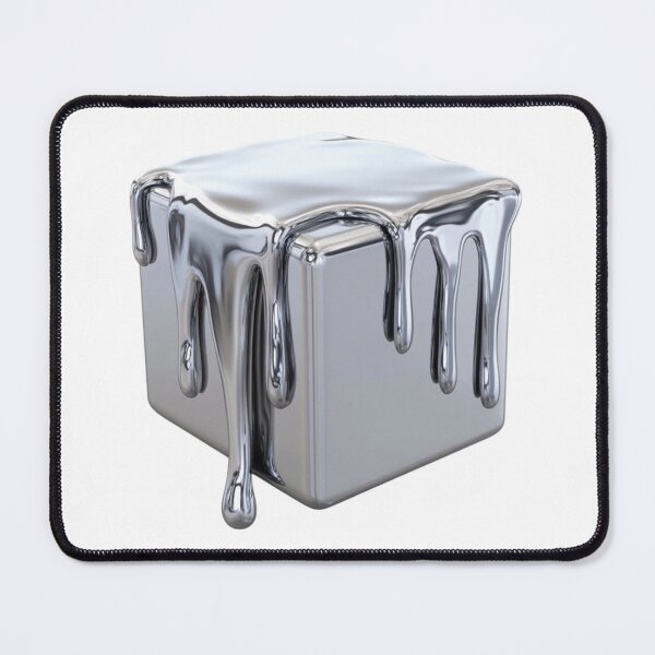 Item preview, A silver metal cube covered with liquid metal designed and sold by DragonflyLP.