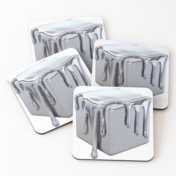 Item preview, A silver metal cube covered with liquid metal designed and sold by DragonflyLP.