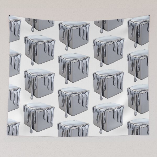 Item preview, A silver metal cube covered with liquid metal designed and sold by DragonflyLP.