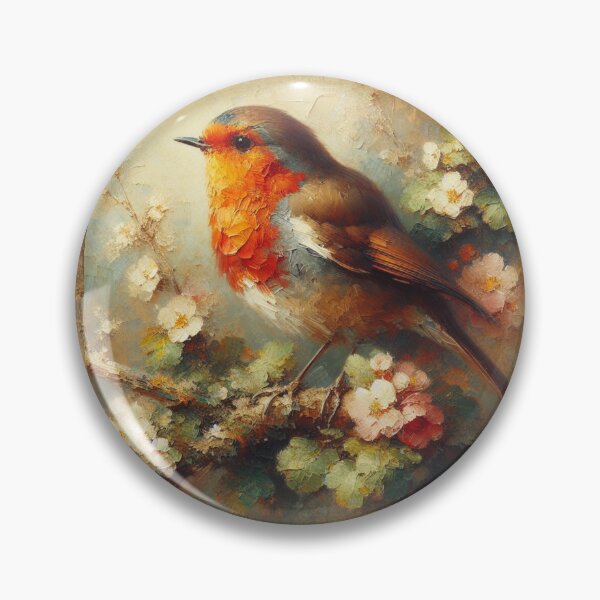 Item preview,  "Vibrant Robin Amid Blossoms" designed and sold by mustardseed-410.