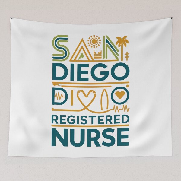 Item preview, Colorful San Diego Registered Nurse Graphic Design | Vibrant Icons & Symbols | Perfect Gift for Nurses designed and sold by MoMidoStore.