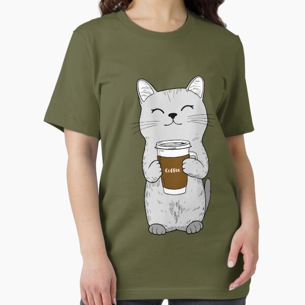 Item preview, Coffee cat t-shirt designed and sold by Fixelgraphic.