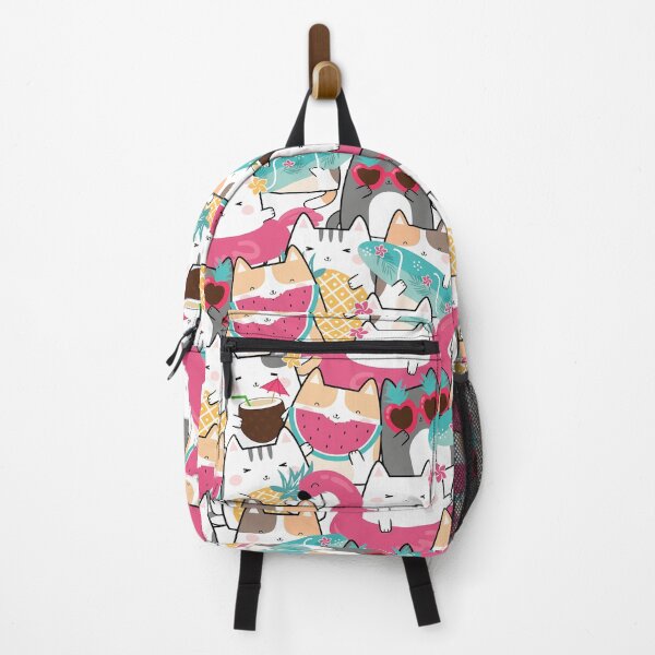 Item preview, Seamless Kawaii Summer Cute Cats designed and sold by vintageretrostyleshop.