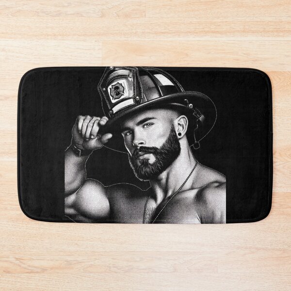 Item preview, Pointillism Gay Firefighter Hot Stuff LGBTQ Pride Graphic Design designed and sold by ItsAKinkThing.