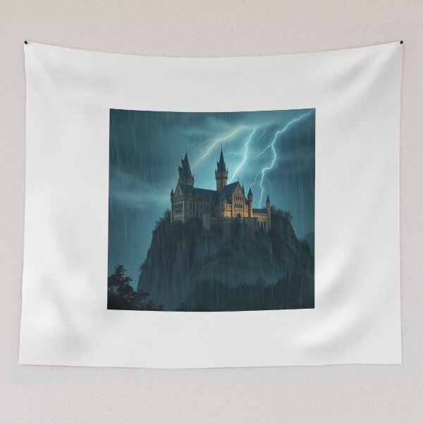 Item preview, Stormy Night at the Castle on the Cliff designed and sold by vedadc.