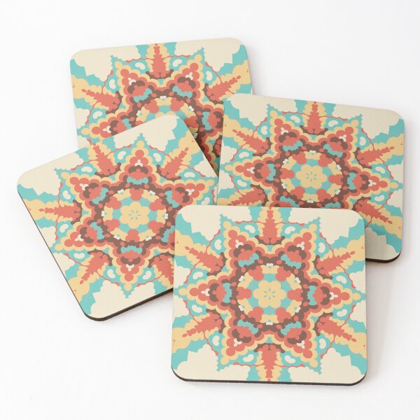 Item preview, Retro Mandala Blue Red and Yellow designed and sold by WormholeOrbital.