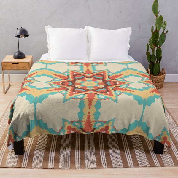 Item preview, Retro Mandala Blue Red and Yellow designed and sold by WormholeOrbital.