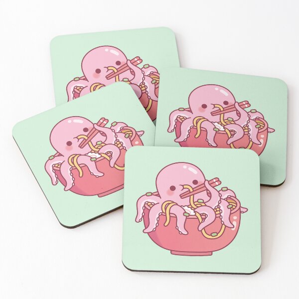 Item preview, Cute Octopus Eating Ramen Noodles In Bowl designed and sold by rustydoodle.