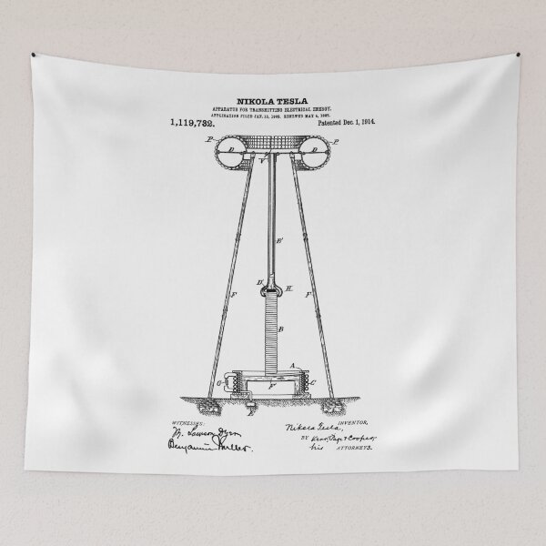 Item preview, Tesla Coil Patent Black  designed and sold by Luve Store.