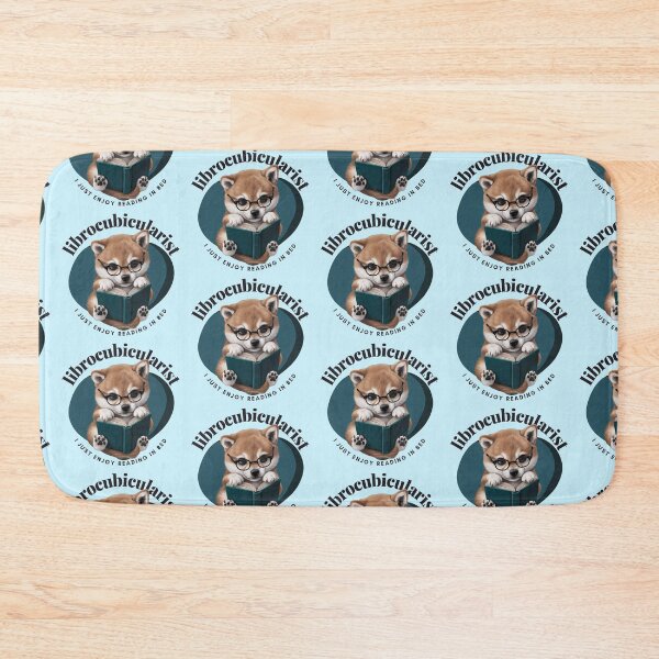 Item preview, Librocubicularist. A cute shiba inu puppy reading designed and sold by MySciPic.