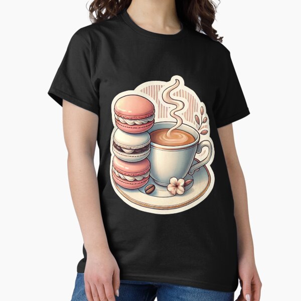Aperçu de l'œuvre Plaisir parisien : Macarons et café créée et vendue par WearArt11.
