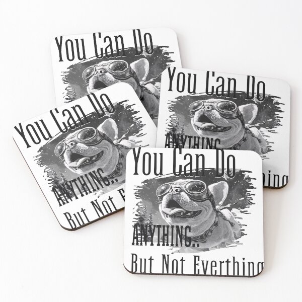 Item preview, Flying Pug Motivation – You Can Do Anything… But Not Everything! designed and sold by Art Horizon.