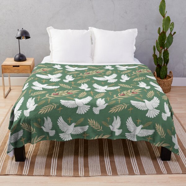 Item preview, Christian Easter Crosses, Doves and Olive Branches Seamless Pattern designed and sold by SpiritedArtwork.
