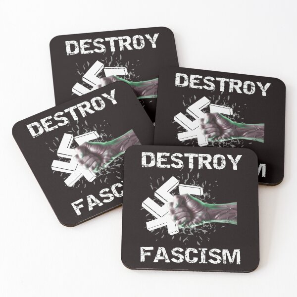 Item preview, DESTROY FASCISM, redesign white font for dark background designed and sold by Demogeld.