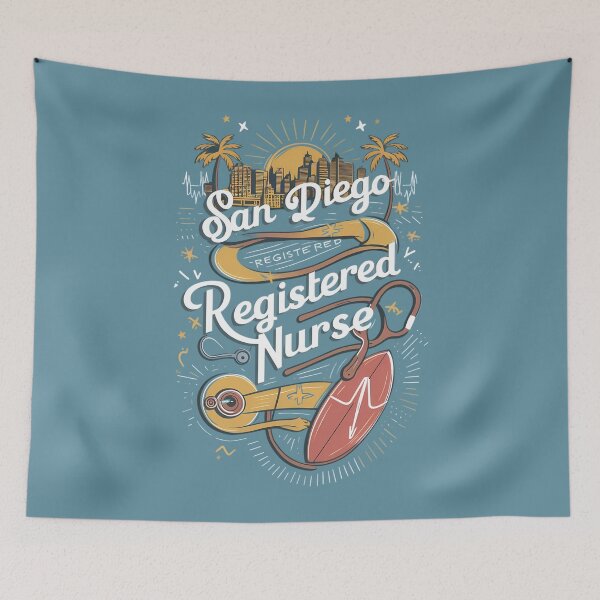 Item preview, San Diego Registered Nurse Skyline - Vibrant City & Medical Design designed and sold by MoMidoStore.