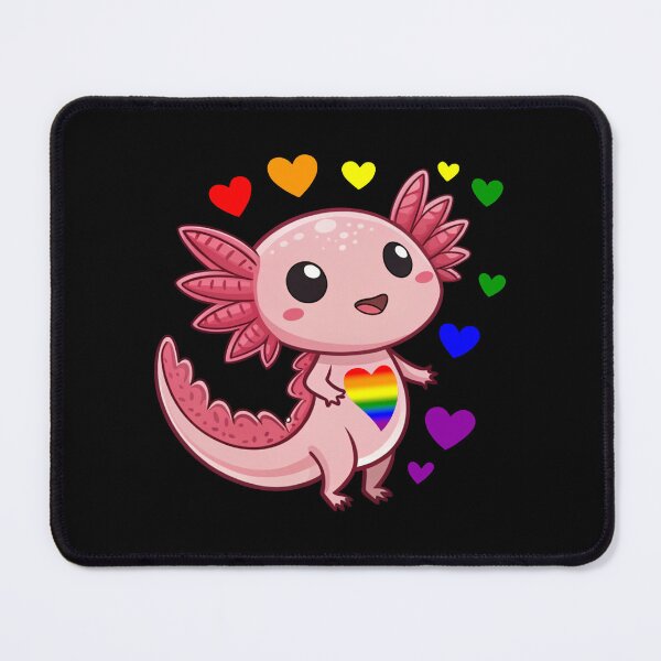 Item preview, Kawaii Axolotl with Rainbow Hearts - LGBTQ+ Pride Art designed and sold by Travelslightly.