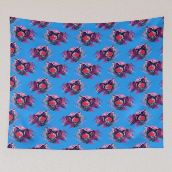 Item preview, Red bird with blue background designed and sold by JCMaree.