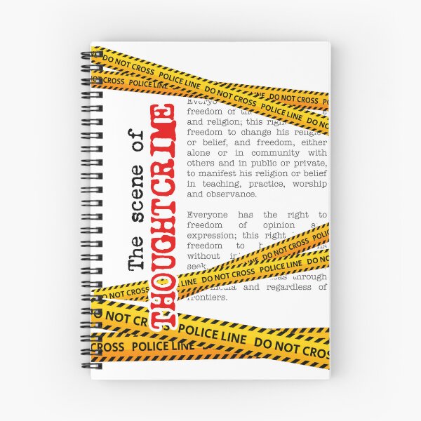 Item preview, Scene of Thoughtcrime – Dystopian Free Speech Warning designed and sold by FreiherrPK.