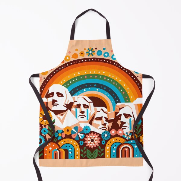 Item preview, Scandinavian Folk Art Mount Rushmore – Tears of a Nation with Rainbow and Flowers by heidiannemorris designed and sold by FOLK ART FUSION by heidiannemorris.