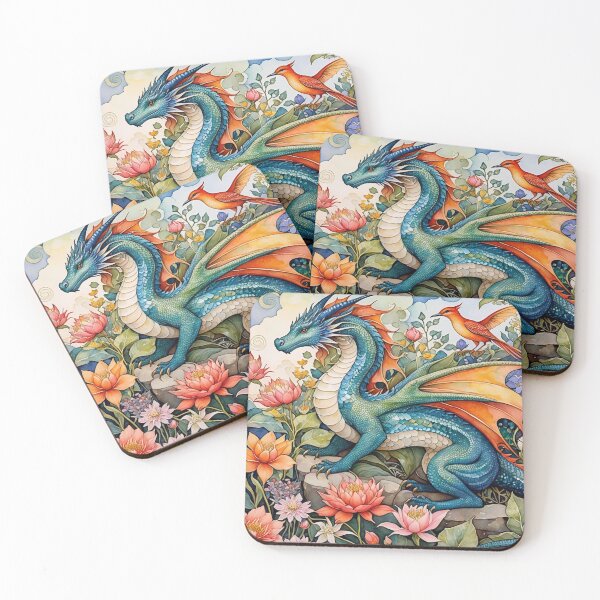 Item preview, Dragon Among Flowers designed and sold by M-Y-A-R-T-.