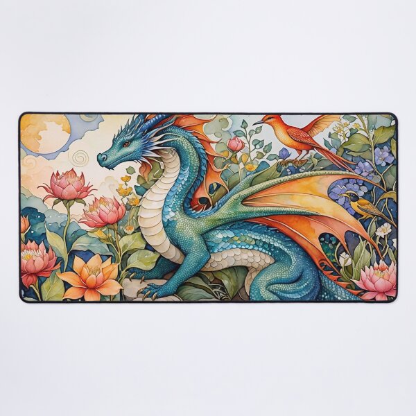 Item preview, Dragon Among Flowers designed and sold by m-y-A-I-A-R-T-.