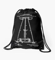 Tesla Coil Patent White Drawstring Bag