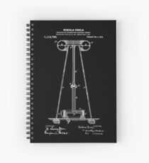 Tesla Coil Patent White Spiral Notebook