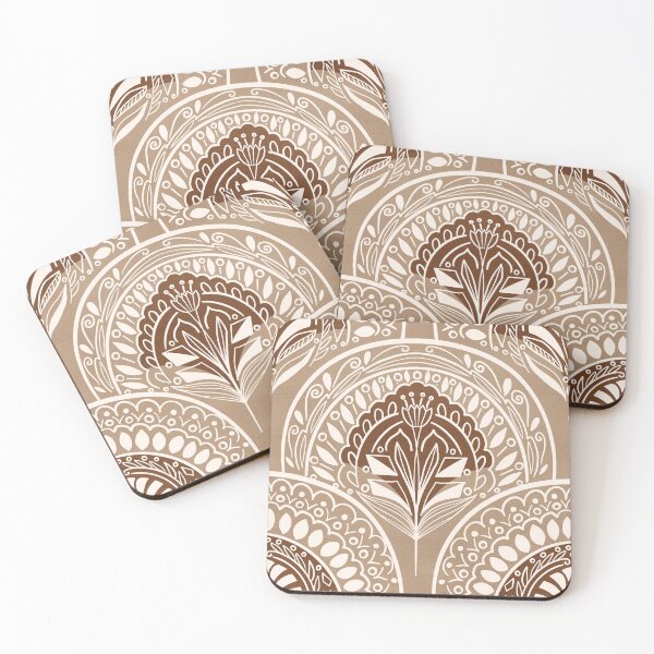 Item preview, Boho Doodle Mermaid Scales - Warm Brown designed and sold by Tangerine-Tane.