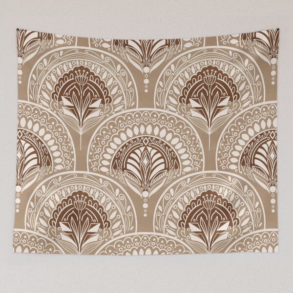 Item preview, Boho Doodle Mermaid Scales - Warm Brown designed and sold by Tangerine-Tane.
