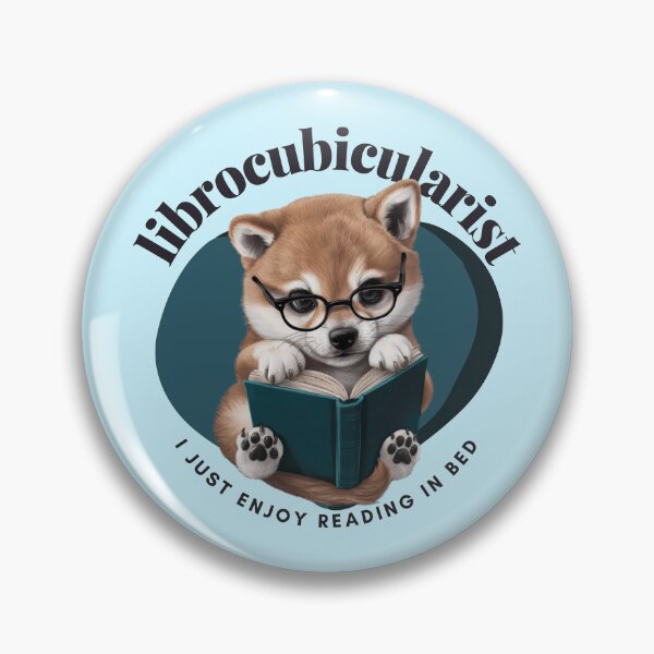 Item preview, Librocubicularist. A cute shiba inu puppy reading designed and sold by MySciPic.