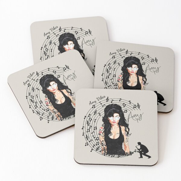 Item preview, Amy Vibes, white vintage glasses  signature  designed and sold by Hen-C-Art.