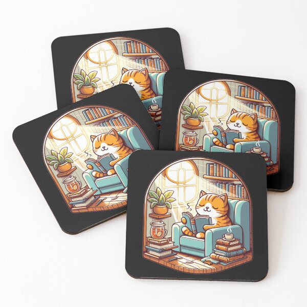 Item preview, Cozy Cat reading a cozy book with cozy vibes in cozy place  designed and sold by Coollzone.