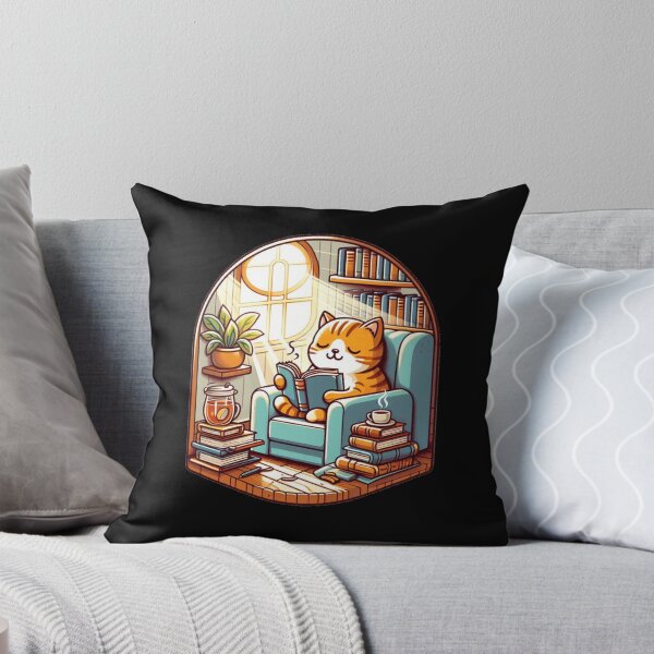 Item preview, Cozy Cat reading a cozy book with cozy vibes in cozy place  designed and sold by Coollzone.